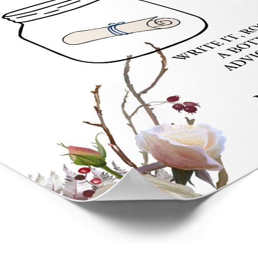 Poster Message de mariage d'hiver dans une enseigne de li (Coin)