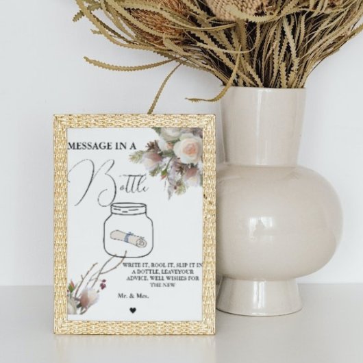 Poster Message de mariage d'hiver dans une enseigne de li