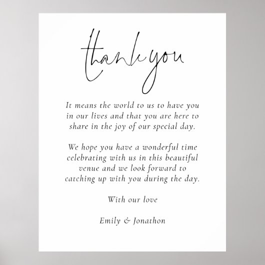 Poster Message de Merci de script élégant aux clients Mar (Devant)