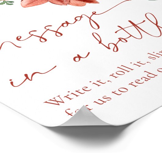 Poster Message de Noël d'hiver rouge dans une botte Jeu (Coin)