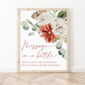 Poster Message de Noël d'hiver rouge dans une botte Jeu