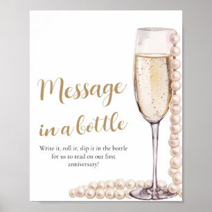 Poster Message de perles et de poursuites dans un jeu de 