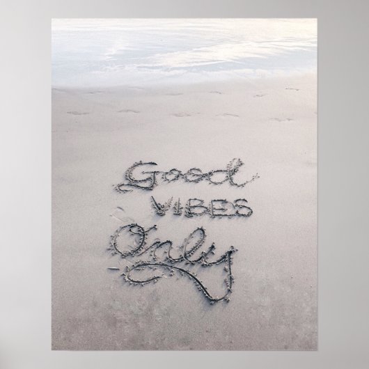 POSTER MESSAGE DE PLAGE "GOOD VIBES UNIQUEMENT" (Devant)