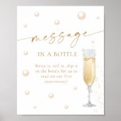 Poster Message de Prosecco Perles dans une bouteille pour (Devant)