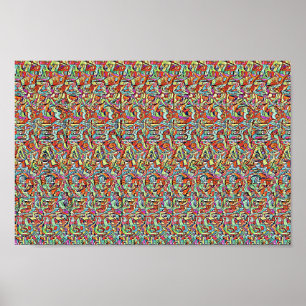 Poster MESSAGE DE REDUNDAND - stéréogramme à deux images