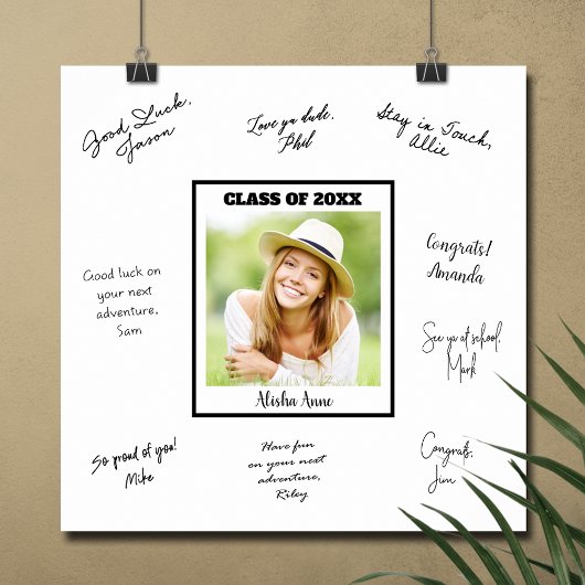 Poster Message de signature de la partie de graduation ph