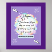 Poster Message d'espoir - Matthew 11-28 - 20 x 24 - (Devant)