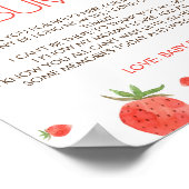 Poster Message du Baby shower de fraises du panneau de vi (Coin)