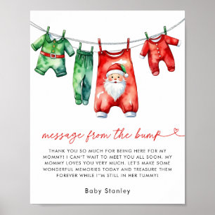Poster Message Du Baby shower De Noël Père Noël De La Sau