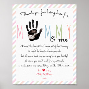 Poster Message du panneau Baby shower Bump Ultrasound