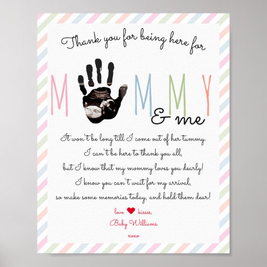 Poster Message du panneau Baby shower Bump Ultrasound (Devant)