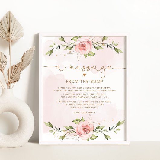 Poster Message floral clair du bosse