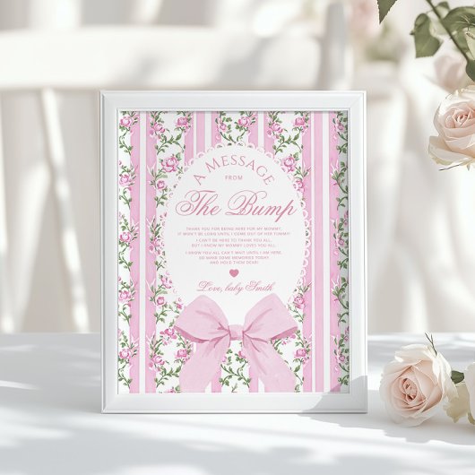 Poster Message from the bump Love Shack Baby shower