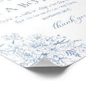 Poster Message Mariage bleu français dans une bouteille (Coin)