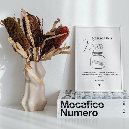 Poster Message Mariage moderne dans une enseigne de livre