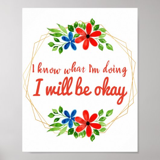 Poster message positif pour le travail et l'amour de soi (Devant)