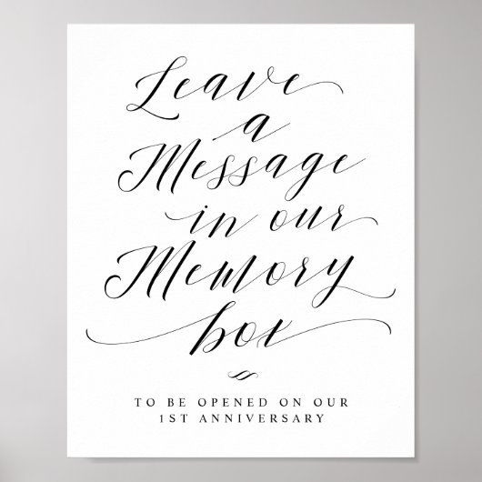 Poster Message pour notre panneau de mariage Script Memor (Devant)