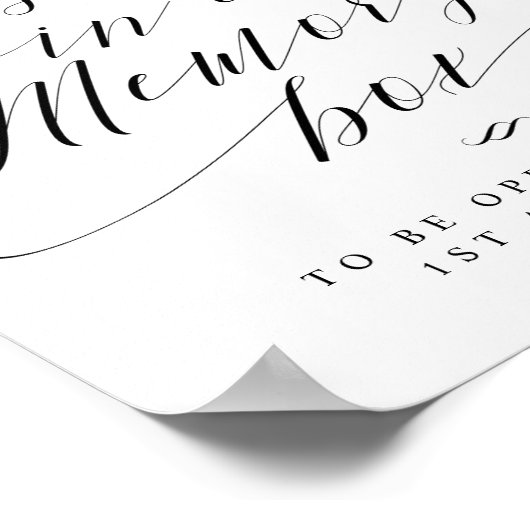 Poster Message pour notre panneau Mariage de script de bo (Coin)