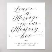 Poster Message pour notre panneau Mariage de script de bo (Devant)