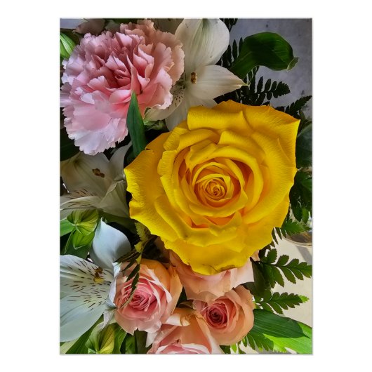 Poster Message rose jaune (Devant)