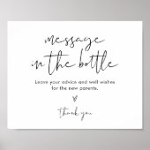 Poster Message STELLA dans un panneau Baby shower bouteil (Devant)