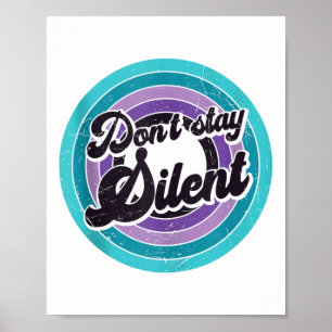 Poster Message sur la santé mentale Ne restez pas silenci