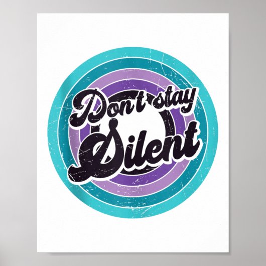 Poster Message sur la santé mentale Ne restez pas silenci (Devant)