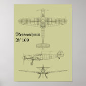 Poster Messerschmitt Bf 109 (Devant)