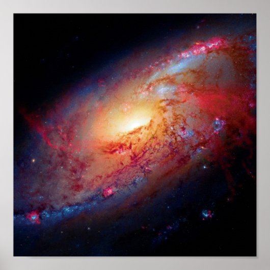 Poster Messier M106 Galaxie Spirale Photo Espace (Devant)