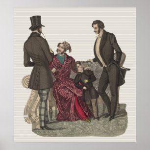 Poster Messieurs élégants de la période Biedermeier