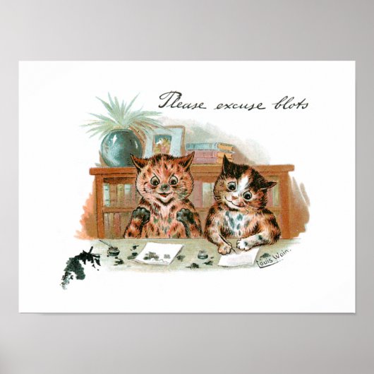Poster Messy Cats par Louis Wain Postcard (Devant)