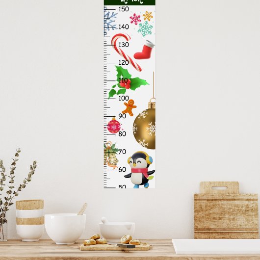 Poster Mesure du graphique de croissance de Noël (Cuisine)