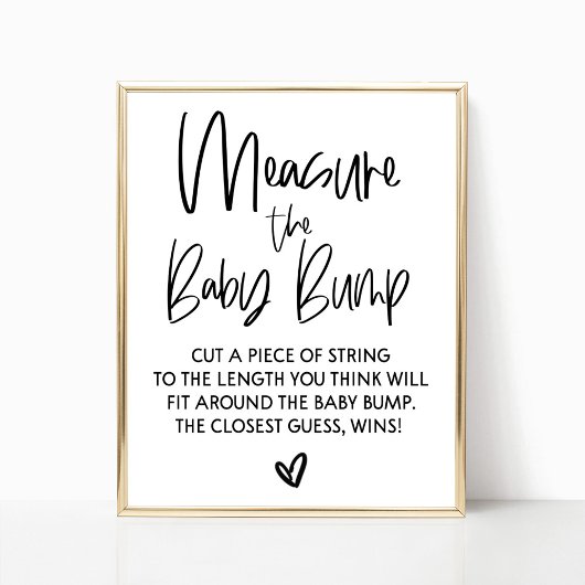 Poster Mesurer Le Baby shower Bump Bump Jeu Signal