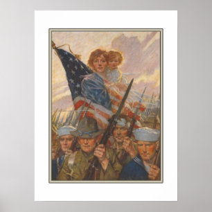 Poster met American WWWII Propaganda Print