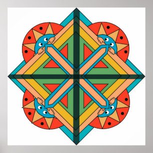 Poster met Art Deco Thema en Funny Facs