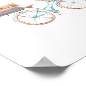 Poster met blauw fiets, kalkzandsteen (Hoek)