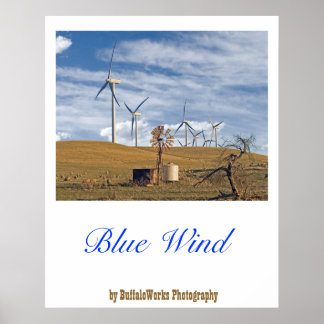 Poster met blauwe wind