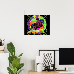 Poster met blazoned paarden en Rider