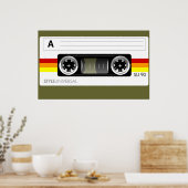 Poster met cassettebandetiket (Keuken)