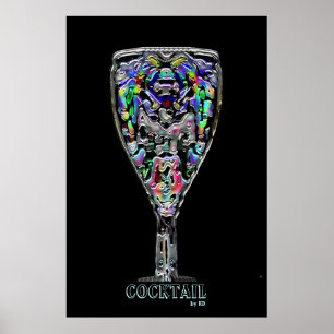 Poster met cocktailomlijsting