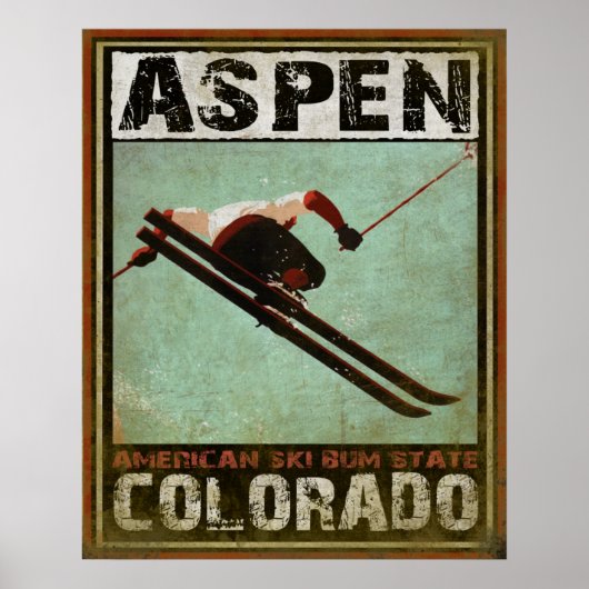Poster met Cool Aspen Ski Print (Voorkant)