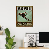 Poster met Cool Aspen Ski Print (Thuiskantoor)