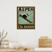 Poster met Cool Aspen Ski Print (Keuken)