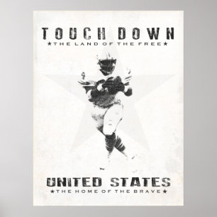 Poster met Cool Football Print