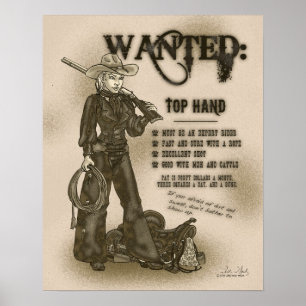 Poster met de beste hand van Cowgirl