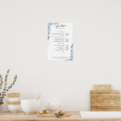 Poster met de blauwe Eucalyptus Salon-prijslijst (Keuken)