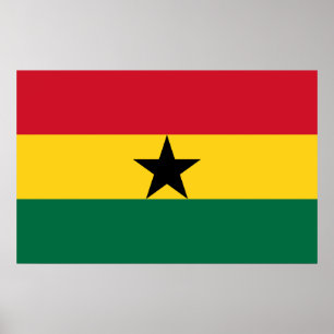 Poster met de Ghanese vlag