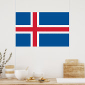 Poster met de IJslandse vlag (Keuken)