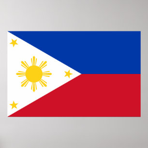Poster met de vlag van de Filipijnen