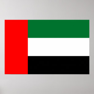 Poster met de vlag van de Verenigde Arabische Emir